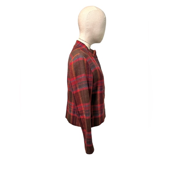 Vintage Canvas Backs 99% Wool Red Plaid Patterned Blazer Jacket size 6 - Picture 4 of 11